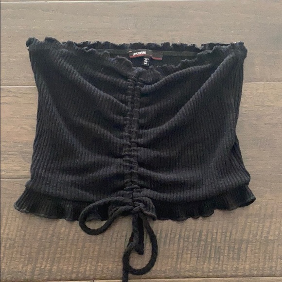 Love Culture Black Scrunched Tie Crop Top🖤 - Picture 2 of 3
